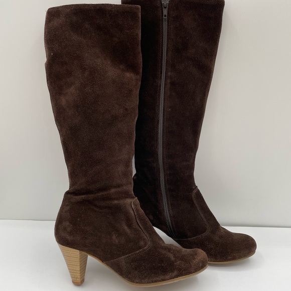 Zara TRF brown suede kitten heel side zip woman’s boot. 36 - Picture 3 of 7